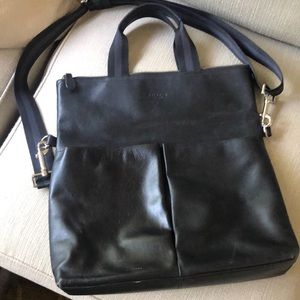 Coach Black Leather Travel Bag